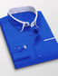 preiswerte Formelle Hemden-Herren Oberhemd Hemd Kragenhemd Bügelfreies Hemd Weiß Rosa Marineblau Langarm Glatt Kragen Ganzjährig Hochzeit Arbeit Bekleidung