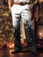 tanie graficzne spodnie typu casual-Płatek śniegu Business Casual męskie spodnie z nadrukiem 3d spodnie na zewnątrz odzież uliczna do pracy brzydki poliester wino czarny niebieski s m l spodnie o wysokiej elastyczności