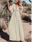 economico abiti stampati in cotone e lino-Per donna Verde militare Arancio Rosso Ruggine Nero Estate Primavera Autunno Abito Lungo Maxi Abito Abiti ispirati al lino Vestito Casual Vestito a ruota Boho Spiaggia Vestibilità comoda Colore Puro