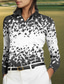 abordables golf féminin-Acegolfs Femme T-shirt POLO Noir Noir + blanc Blanche manche longue Protection Solaire Top Automne Hiver Vêtements de golf pour femmes, tenues, vêtements