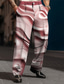 お買い得  メンズプラスサイズのボトムス-エンボス 救援パターン 抽象画 男性用 3Dプリント パンツ アウトドア ストリート 仕事に着る ポリエステル ブルー 褐色 グリーン S M L ハイウエスト 弾性 パンツ