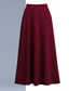 cheap Plain Skirts-Women&#039;s Skirt A Line Swing Midi High Waist Skirts Pocket Solid Colored Street Daily Winter Elegant Fashion Wine Black Red