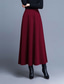 cheap Plain Skirts-Women&#039;s Skirt A Line Swing Midi High Waist Skirts Pocket Solid Colored Street Daily Winter Elegant Fashion Wine Black Red