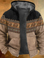 voordelige Graphic Hoodies-Voor heren Hoodie met volledige rits Jack Dikke hoodies Zwart blauw Kameel Bruin Khaki Capuchon dier Grafische prints Vetoketju Afdrukken Sport &amp; Outdoor Dagelijks Sport 3D-afdrukken Fleece Boho