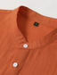billiga fritidsskjortor för män-Herr Skjorta linneskjorta Popover skjorta Sommarskjorta Strandskjorta Svart Vit Gul Långärmad Ensfärgat Henley Sommar Vår Hawaiisk Helgdag Kläder Button-Down