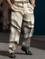 ieftine Pantaloni pentru bărbați de dimensiuni mari-Reliefat Modelul de relief Abstract Bărbați Imprimare 3D Pantaloni În aer liber Stradă Purtați-vă la muncă Poliester Albastru Maro Verde S M L Înalt Elasticitate Pantaloni