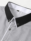 billiga Businessskjortor för män-Herr Skjorta Button Down skjorta Skjorta med krage Svart Vit Rubinrött Långärmad Prickig Nedvikt Sommar Vår Bröllop Utomhus Kläder Button-Down