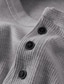 baratos henley básico-Homens Camisa Waffle Henley Camisa Henley Camisetas Côr Sólida Henley Cáqui Cinza Claro Preto Esportes Roupa de Trabalho Manga Longa Botão para baixo Roupa Moda Roupa de rua Casual