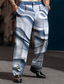 abordables Bas pour hommes grandes tailles-Estampé Schéma de secours Abstrait Homme Impression 3D Pantalon Extérieur Plein Air Travail Polyester Bleu Marron Vert S M L Taille haute Élasticité Pantalon