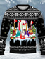 cheap Men&#039;s Printed Sweaters-Ugly Christmas Sweater Men&#039;s Funny Sweaters Santa Claus Snowflake Print Knitting Pullover Jumper Knitwear New Years Eve Sweater Outdoor Daily Vacation Long Sleeve Crewnecks Wine Black Fall Winter