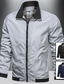 preiswerte Sportjacke-Herren Leichte Jacke Bomberjacke Outdoor Freizeitskleidung Warm Herbst Winter Glatt Modisch Strassenmode Kargen Standard Schwarz Dunkelblau Grau Jacken