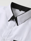voordelige Nette overhemden-Voor heren Overhemd Button-down overhemd Shirt met kraag Strijkvrij overhemd Wit Blozend Roze Marineblauw Lange mouw Effen Kraag Alle seizoenen Bruiloft Werk Kleding