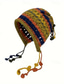 economico Cappelli-berretto all&#039;uncinetto boho color block classico berretto con teschio scavato vintage caldo cappello con paraorecchie berretti con decorazioni in nappa per le donne autunnali &amp; inverno