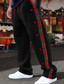 tanie graficzne spodnie dresowe-Męskie Spodnie dresowe Biegacze Spodnie dresowe z szerokimi nogawkami Spodnie codzienne Kieszeń Ściągana na sznurek Elastyczny pas Kratka Komfort Oddychający Codzienny Święto Moda Codzienny Czarny