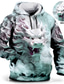 cheap Graphic Hoodies-Chinese New Year Dragon Hoodie Mens Graphic Animal Prints Daily Classic Casual 3D Pullover Holiday Going Out Streetwear Hoodies Blue Green Khaki Long Sleeve Hooded Festival White Cotton
