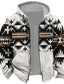 cheap Graphic Hoodies-Mens Graphic Hoodie Tribal Prints Sports Classic Casual 3D Zip Jacket Outerwear Holiday Vacation Streetwear Hoodies White Blue Green Native American Cotton