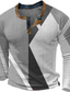 tanie graficzny henley-Graficzny Kolorowy blok Moda Designerskie Codzienny Męskie Druk 3D Koszula Henley T-shirt waflowy Sporty na świeżym powietrzu Święto Festiwal Podkoszulek Jasnoniebieski Niebieski Khaki Długi rękaw