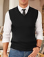 cheap Men&#039;s Pullover Sweater-Men&#039;s Sweater Vest Wool Sweater Pullover Knit Deep V Knitted Solid Color V Neck Basic Stylish Clothing Apparel Winter Fall Black Wine M L XL