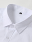 baratos Camisas Vestido-Homens Camisa Social Saia Azul Claro Preto Branco Manga Longa Tecido Lapela Primavera &amp; Outono O negócio Casual Roupa