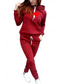 abordables Survêtements pour femmes-Femme Chaud Sportif Sweat à capuche Survêtement Ensembles de pantalons Pantalon Jogging Pantalon manche longue Capuche Cœur Cordon Imprimer Extérieur Casual Noir Rose Claire Vin Automne hiver Standard