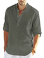 tanie lniane koszule męskie-Męska 100% bawełniana koszula bez nadruku z długim rękawem biznesowa elegancka na co dzień