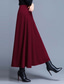 cheap Plain Skirts-Women&#039;s Skirt A Line Swing Midi High Waist Skirts Pocket Solid Colored Street Daily Winter Elegant Fashion Wine Black Red