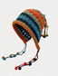 economico Cappelli-berretto all&#039;uncinetto boho color block classico berretto con teschio scavato vintage caldo cappello con paraorecchie berretti con decorazioni in nappa per le donne autunnali &amp; inverno