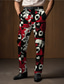abordables pantalon décontracté graphique-Bloc de couleur Poker Abstrait Homme Impression 3D Pantalon Extérieur Plein Air Travail Polyester Vin Rouge Bleu S M L Taille haute Élasticité Pantalon