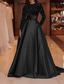 cheap Evening Dresses-TS A-Line Sequin Evening Gown Elegant Dress Formal Cocktail Party Court Train Long Sleeve High Neck Fall Wedding Guest Christmas Dress 2024