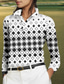 olcso női golf-Acegolfs Női POLO trikó Fekete Fehér + Fekete Fehér Hosszú ujj Napvédő Felsők Ősz Tél Női golffelszerelések ruhák ruhák, ruházat