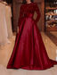 cheap Evening Dresses-TS A-Line Sequin Evening Gown Elegant Dress Formal Cocktail Party Court Train Long Sleeve High Neck Fall Wedding Guest Christmas Dress 2024