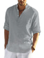 Недорогие мужские льняные рубашки-мужская рубашка из 100% хлопка без печати, топы с длинными рукавами, деловая элегантность, повседневная