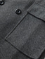baratos Trench coat masculino-Homens Casaco de inverno Casaco Casaco longo Ao ar livre Roupa Diária Outono Inverno Poliéster agasalhos Roupa Moda Roupa de rua Tecido Lapela Trespassado