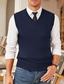 cheap Men&#039;s Pullover Sweater-Men&#039;s Sweater Vest Wool Sweater Pullover Knit Deep V Knitted Solid Color V Neck Basic Stylish Clothing Apparel Winter Fall Black Wine M L XL