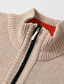 cheap Men&#039;s Cardigan Sweater-Men&#039;s Cardigan Sweater Dress Sweater Zip Sweater Ribbed Knit Cropped Knitted Plain Standing Collar Warm Ups Modern Contemporary Daily Wear Going out Clothing Apparel Spring &amp;  Fall Black Blue S M L