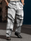 ieftine Pantaloni pentru bărbați de dimensiuni mari-Reliefat Modelul de relief Abstract Bărbați Imprimare 3D Pantaloni În aer liber Stradă Purtați-vă la muncă Poliester Albastru Maro Verde S M L Înalt Elasticitate Pantaloni