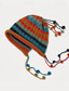 economico Cappelli-berretto all&#039;uncinetto boho color block classico berretto con teschio scavato vintage caldo cappello con paraorecchie berretti con decorazioni in nappa per le donne autunnali &amp; inverno