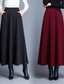 cheap Plain Skirts-Women&#039;s Skirt A Line Swing Midi High Waist Skirts Pocket Solid Colored Street Daily Winter Elegant Fashion Wine Black Red