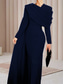 cheap Evening Dresses-TS Sheath Red Black Red Green Chrismas Dress Evening Gown Elegant Cape Dress Formal Fall Sweep / Brush Train Long Sleeve Cowl Neck Stretch Fabric with Buttons Slit dress to impress stretch dress 2025