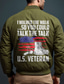cheap Men&#039;s Printed Coats-National Flag Vintage Casual Men&#039;s Bomber Jacket Coat Daily Wear Vacation Going out Fall &amp; Winter Standing Collar Long Sleeve Red Army Green Dark Blue XS S M Polyester Jacket