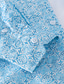 abordables camisas de lino para hombre-100% Lino Hombre Camisa camisa de lino Camisa casual Azul Piscina Manga Larga Patrones de Rombo Diseño Primavera &amp; Otoño Casual Diario Ropa