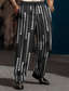 ieftine pantaloni casual grafici-Geometrie Epocă Bărbați Imprimare 3D Pantaloni În aer liber Stradă Purtați-vă la muncă Poliester Negru Alb Bleumarin S M L Înalt Elasticitate Pantaloni