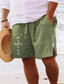 ieftine Pantaloni scurți pentru bărbați-Bărbați Pantaloni Scurți Pantaloni scurți de vară Pantaloni scurți de plajă Fermoar Cordon Talie elastică Scrisă Confort Respirabil Scurt Zilnic Concediu Ieșire Amestec Bumbac Hawaiană Casual Verde