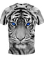 Χαμηλού Κόστους Ανδρικό Γραφικό T-shirt-Γραφική Τίγρη Καθημερινά Υψηλής Ποιότητας Ρετρό / Βίντατζ Ανδρικά 3D εκτύπωση Μπλουζάκι Υπαίθρια Αθλήματα Αργίες Εξόδου Κοντομάνικη μπλούζα Καφέ Γκρίζο Κοντομάνικο Στρογγυλή Ψηλή Λαιμόκοψη Πουκάμισο