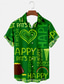 Χαμηλού Κόστους Ανδρικά πουκάμισα με στάμπα-Καρδιά Γράμμα Καθημερινό Ανδρικά Πουκάμισο Καθημερινά Ρούχα Εξόδου Σαββατοκύριακο Φθινόπωρο Απορρίπτω Κοντομάνικο Σκούρο πράσινο, Πράσινο του τριφυλλιού Τ, M, L Ύφασμα που τεντώνεται με 4 τρόπους