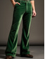 abordables pantalons habillés-Homme pantalon de costume Pantalon évasé Pantalon Pantalon de costume Pantalon en velours Poche Plein Confort Respirable Extérieur du quotidien Sortie Mélange de Coton Mode Décontractées Bleu Vert