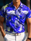 cheap Classic Polo-Floral Leaf Men&#039;s Casual Print 3D Outdoor Daily Wear Streetwear Polyester Short Sleeve Turndown Polo Shirts Yellow Red Spring &amp; Summer S M L Micro-elastic Lapel Polo