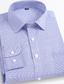 お買い得  ドレスシャツ-男性用 ライトピンク ライトブルー ブラック 長袖 縞 シャツカラー オールシーズン オフィス＆キャリア デイリーウェア 衣類 プリント