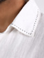 preiswerte Leinenhemden für Herren-Herren Hemd leinenhemd Knopfhemd Lässiges Hemd Weiß Rote Langarm Glatt Kargen Frühling &amp; Herbst Casual Täglich Bekleidung