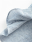abordables camisas de lino para hombre-100% Lino Hombre Camisa camisa de lino Camisa casual Camisa de verano Blanco Azul Piscina Beige Manga Corta Plano Escote Chino Verano Casual Diario Ropa
